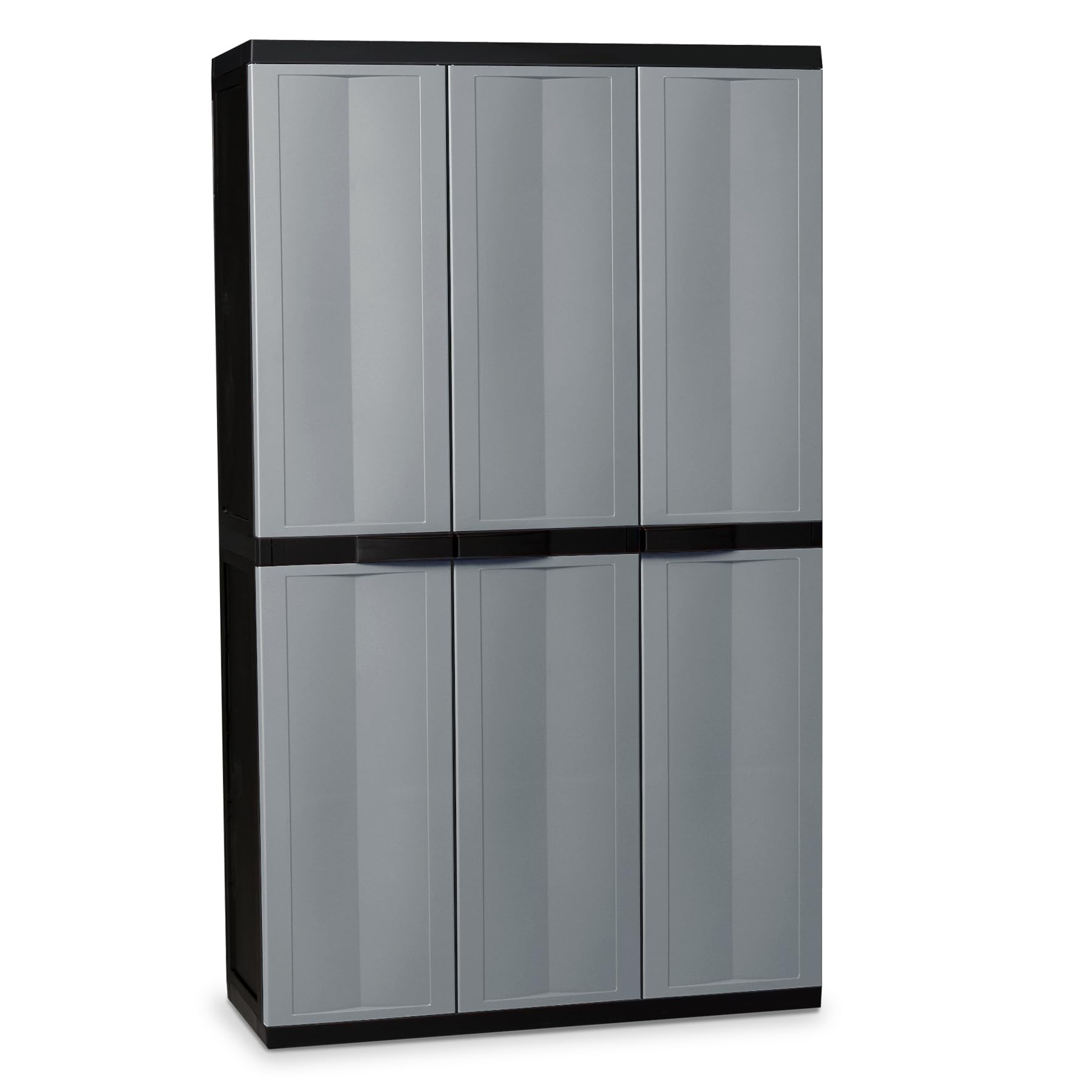 TOOMAX Kleiderschrank Trend Midi 3-türig schwarz/basaltgrau 97x37x165 cm aus recyceltem Kunststoff UV-beständig abschließbar