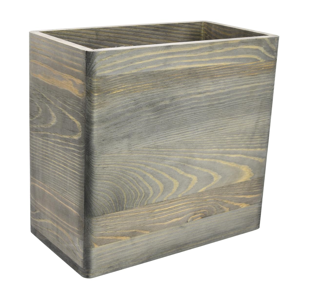 Owlgift Rustic Gray Wooden Trash Can, Rectangular Wastebasket Bin for Home, Office, Kitchen, Bathroom – Farmhouse Style Wood Garbage Bin, 9.8” x 5.3” x 9.3”