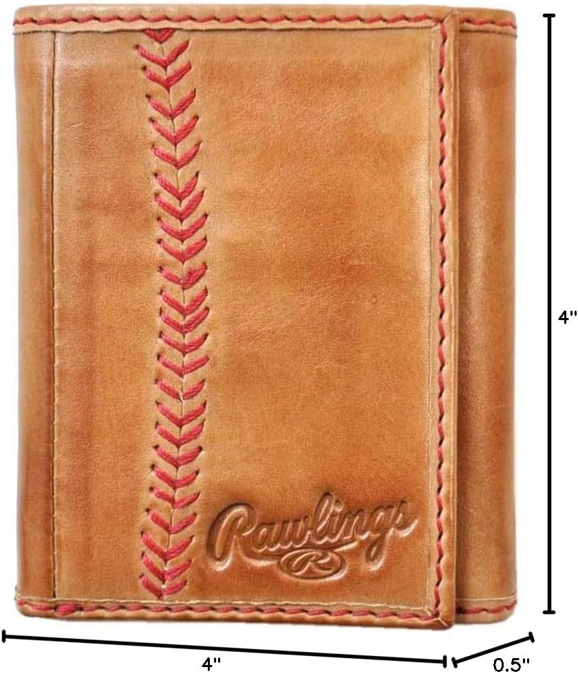 Rawlings | Men's Trifold Wallet Collection | Genuine Leather | Multiple Styles & Colors