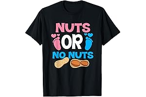 Nuts or No Nuts Gender Reveal Baby Shower Mom Dad T-Shirt