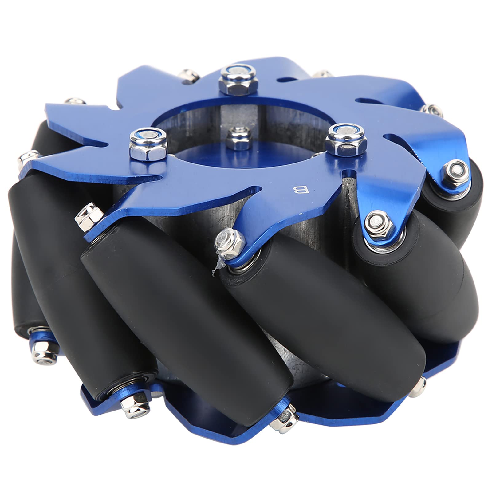 Linkes Mecanum-Rad, 4-Zoll-Aluminium-Mecanum-Rad mit TPU-Gummirollen für Industrieroboter, Robotik