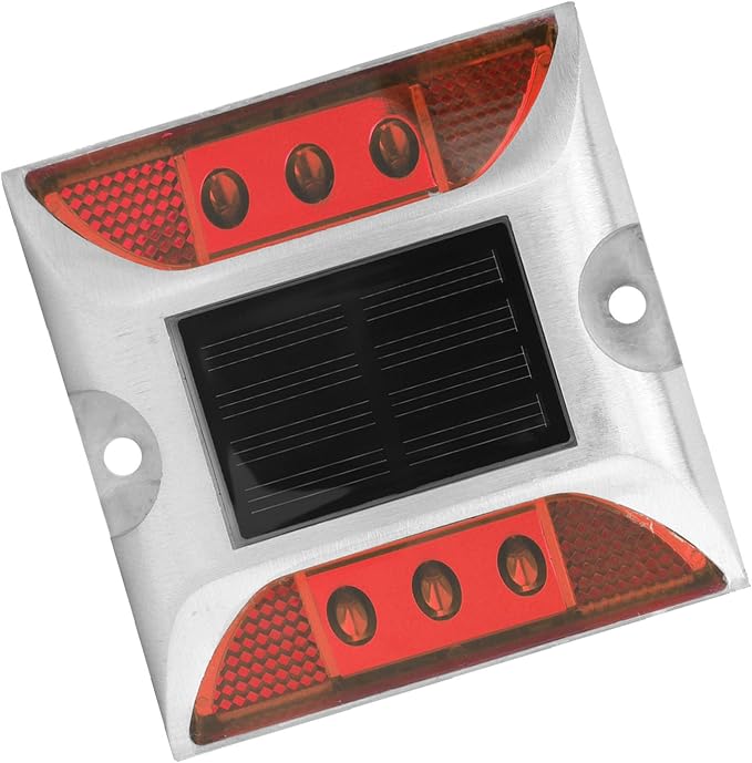 Luz Solar LED Roja para Marcador en Piso Dioche miniatura 5