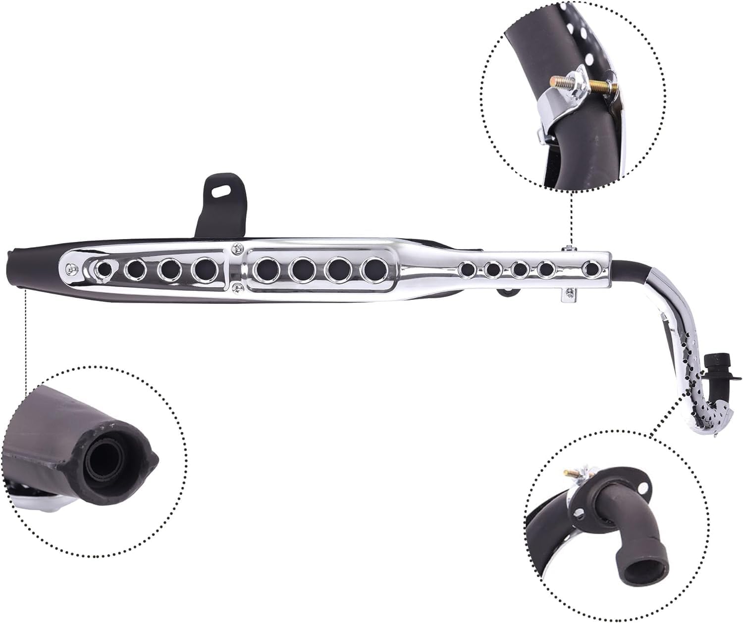 Exhaust Muffler Pipe System for Lifan Mini Trail Honda CT70 CT70 Dax 49cc 72cc 86cc 107cc Dirt Pit Bike