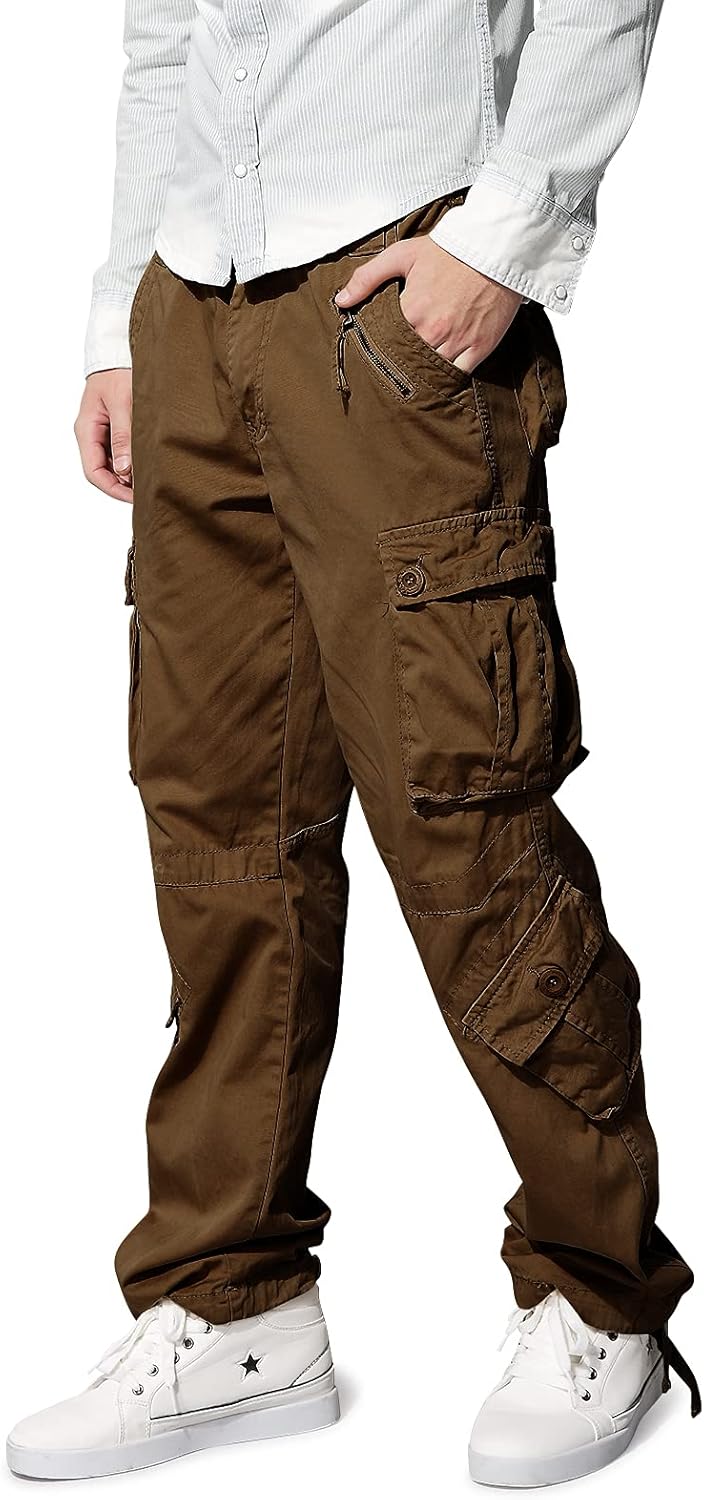 Mesinsefra Men's Cotton Casual Military Army Cargo Camo Combat Work Pants with 8 Pocket - Image 2