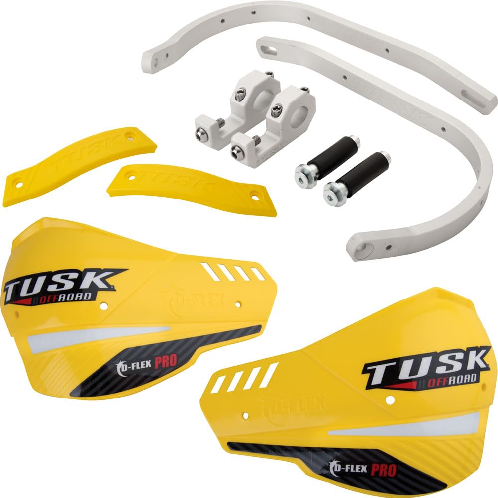 Amazon.com: Tusk D-Flex Pro Adventure Handguards Silver Bar/Yellow