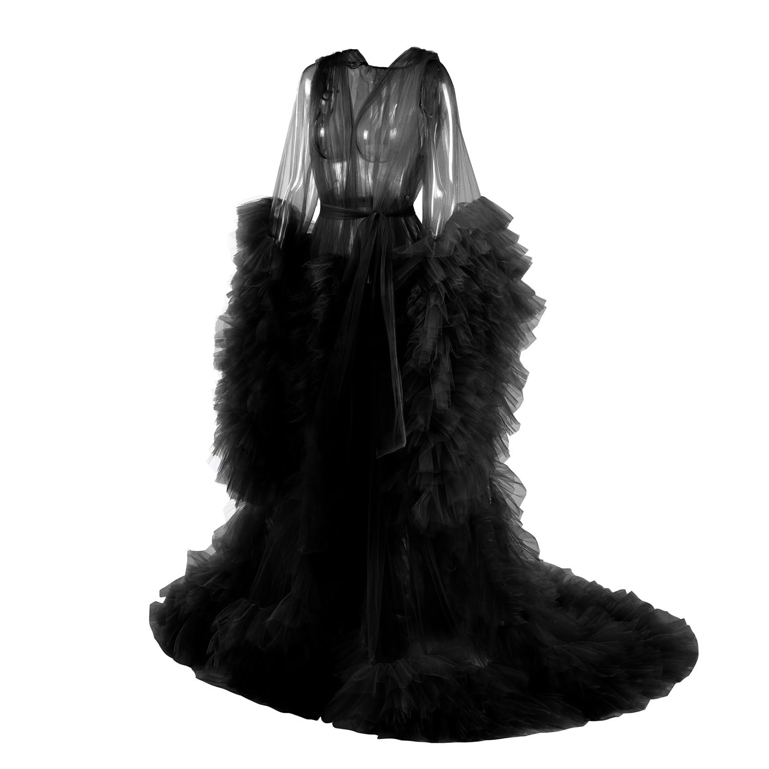 Tulle maternity robe for photoshoot Lingerie for Women Old Hollywood Robe Nightgown Tulle Bathrobe