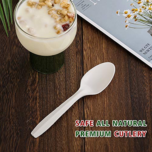 image for Artliving Eco-Friendly Compostable Spoons 150 Pieces Disposable Spoons