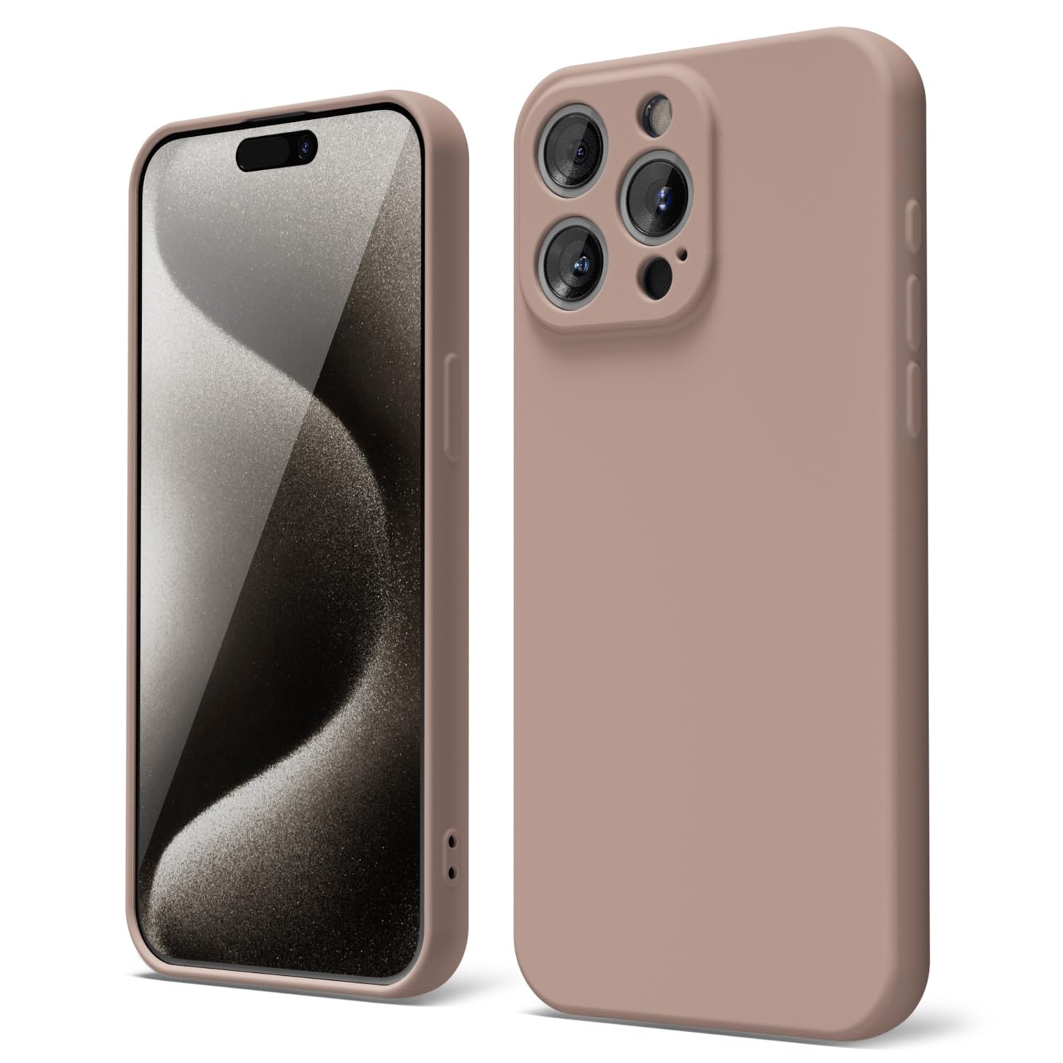 oakxco for iPhone 16 Pro Max Case Liquid Silicone, Soft Rubber Gel Elegant Aesthetic Basic Simple Cover, Cute Thin Slim TPU Matte Solid Color Plain Smooth Case for Women Girl, Light Pink — view 532
