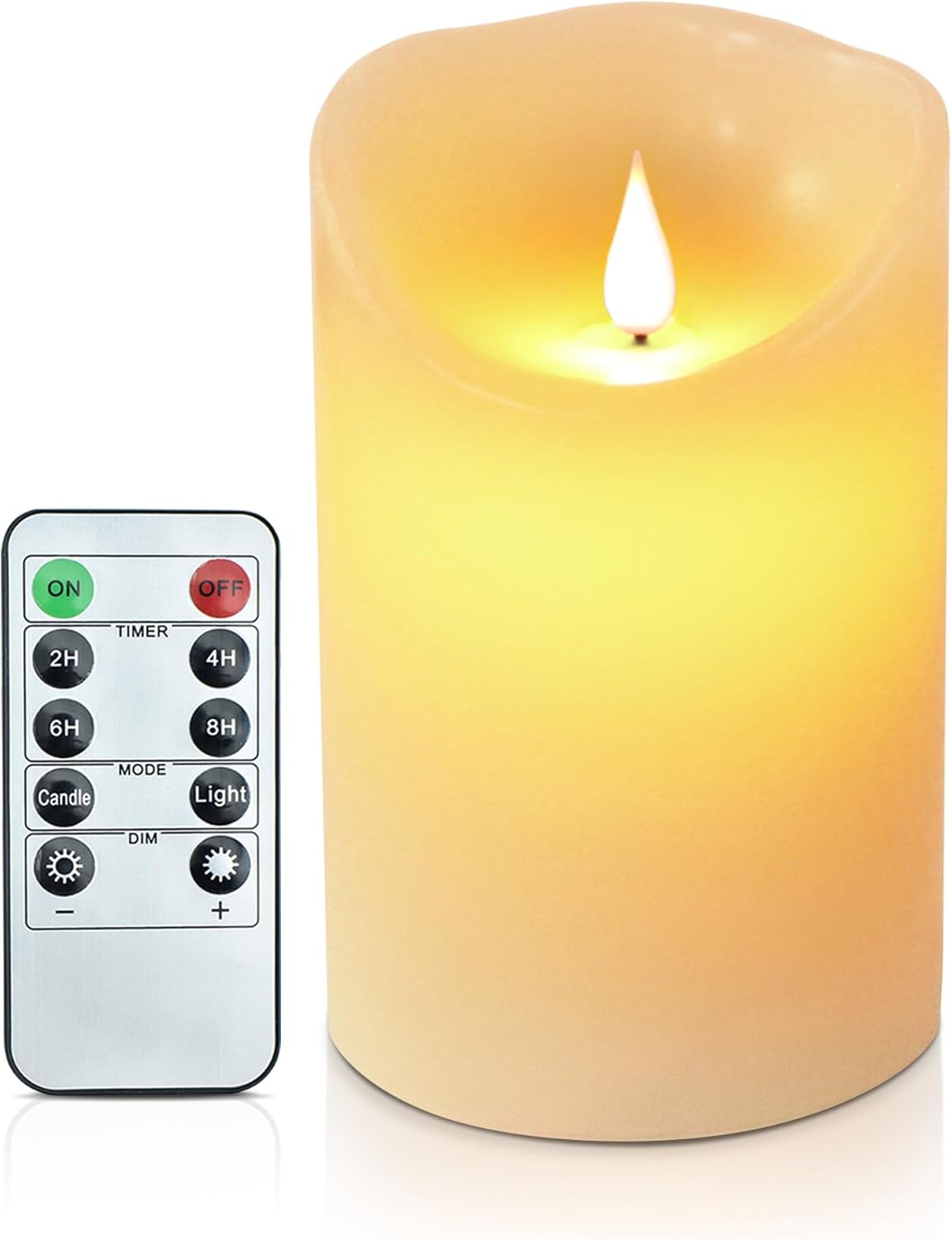 ACROSS Everlasting Flickering Flameless Candles, 3.2" D x 5