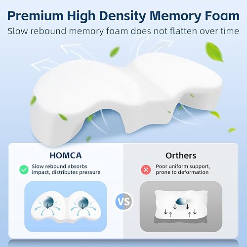 Miniatura 5 de HOMCA Almohada de espuma viscoelástica para acurrucarse con orificio para el brazo para aliviar la presión, almohada ergonómica para dormir de lado