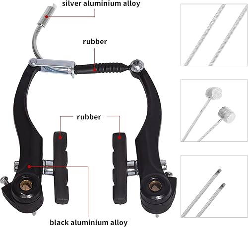 Miniatura 4 de Juego completo de frenos de bicicleta, freno universal delantero y trasero de bicicleta MTB, pinzas interiores y exteriores, kit de palanca con