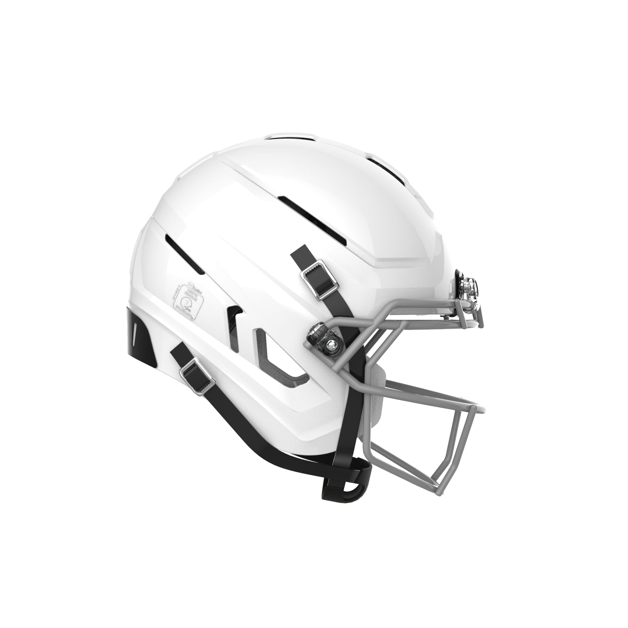 Schutt Virginia Tech F7 - Casco da calcio per giovani, modello Virginia Tech, leggero, per calcio giovanile, taglia M, bianco lucido modellato, maschera facciale