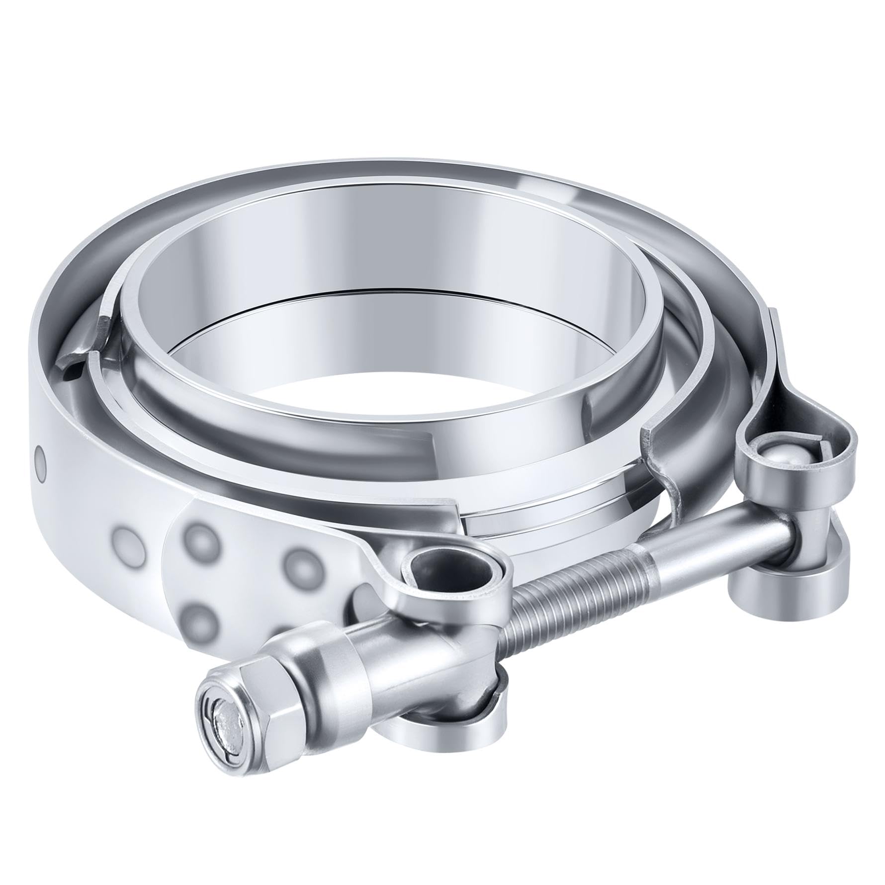 EVIL ENERGY V Band Clamp Stainless Steel with Flange Flat Mild Steel (4, 2.5")