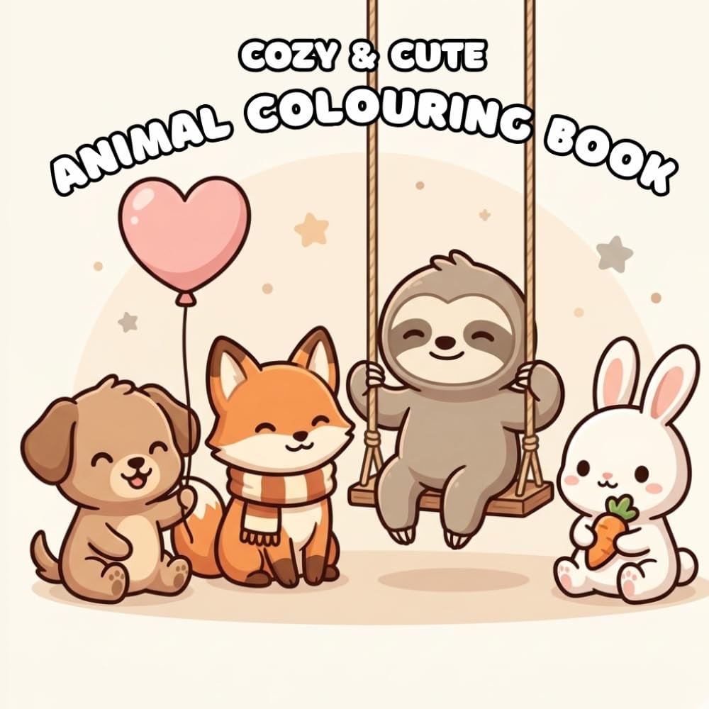 Cozy Cute Animals Coloring Book for Relaxation: Soft Cozy Animal Designs for Peaceful, Calm, and Mindful Coloring