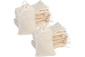 Tayfremn 100PCS Cotton Drawstring Bags for Clothes Storage