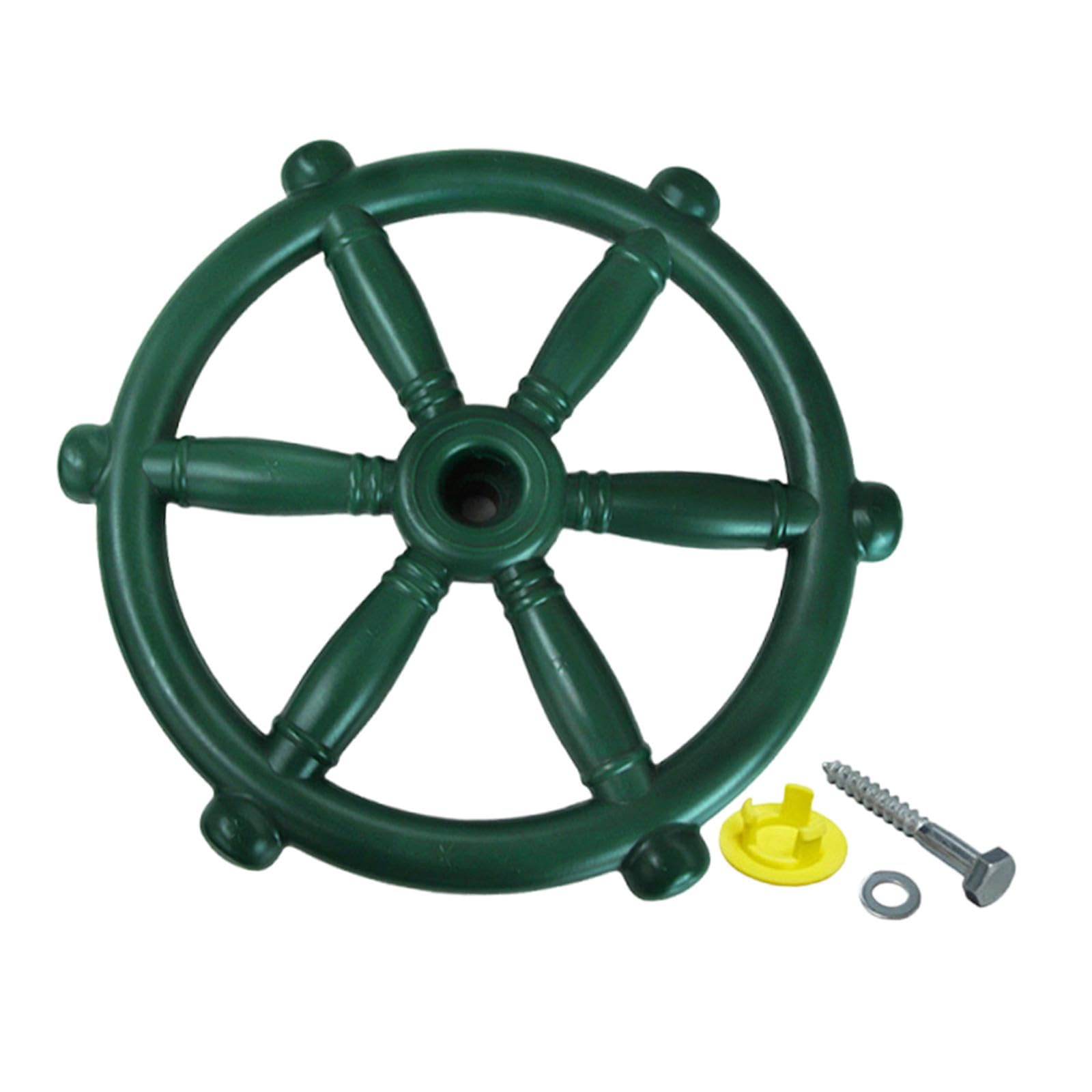 MERIGLARE Roue de Gouvernail de Bateau Pirate, Jouet pour Enfants, Accessoire Exclusif pour Salle de Jeux, Structure Robuste Adaptée Aux Jeux D'extérieur, M, Vert