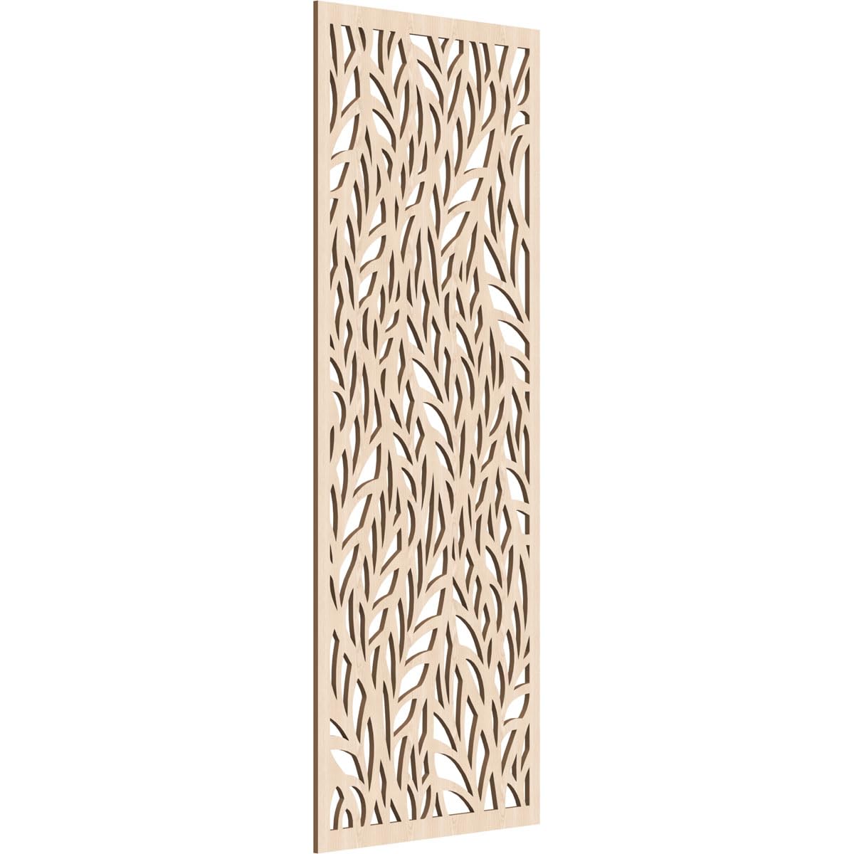 Ortonville Decorative Pierced Fretwork Wood Wall Panels, 25 3/8"W x 64 3/8"H x 3/8"T, Red Oak