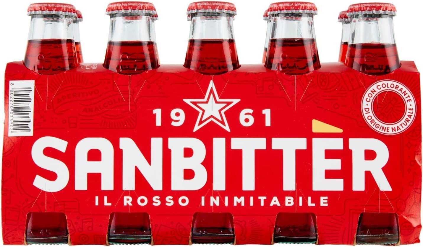 Sanbitter Aperitif Italia 10 x 100 ml + San amargo seco blanco aperitivo Italia 10 x 100 ml + Crodino Bitter Aperitif Italia 10 x 100 ml + San pellegrino Crodino arancia rossa rojo naranja 10 x 100 ml