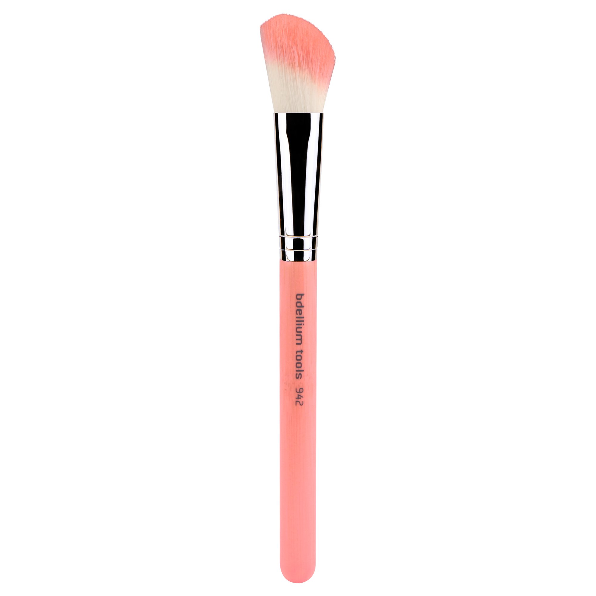 Professional Makeup Brush - Pink Bambu Series 942 Slanted Contour - With Soft Synthetic Fibers, For Adding Dimension to the Face (Pink, 1pc)