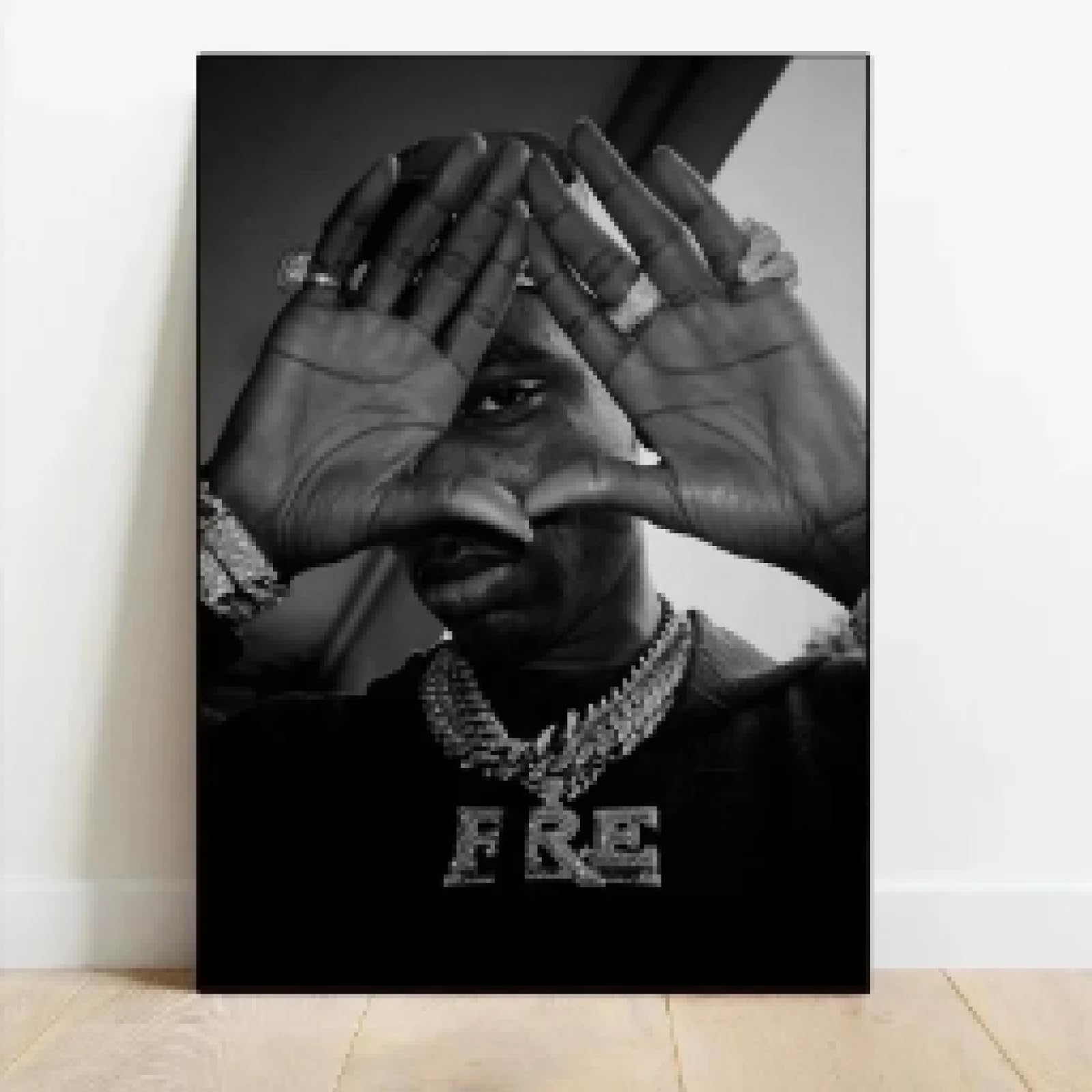 LMAIWANG Poster e stampe moderne Pop Hip-Hop Rap Star Opera d'arte su tela Quadro da parete per arredamento camera Cornice 60x80cm