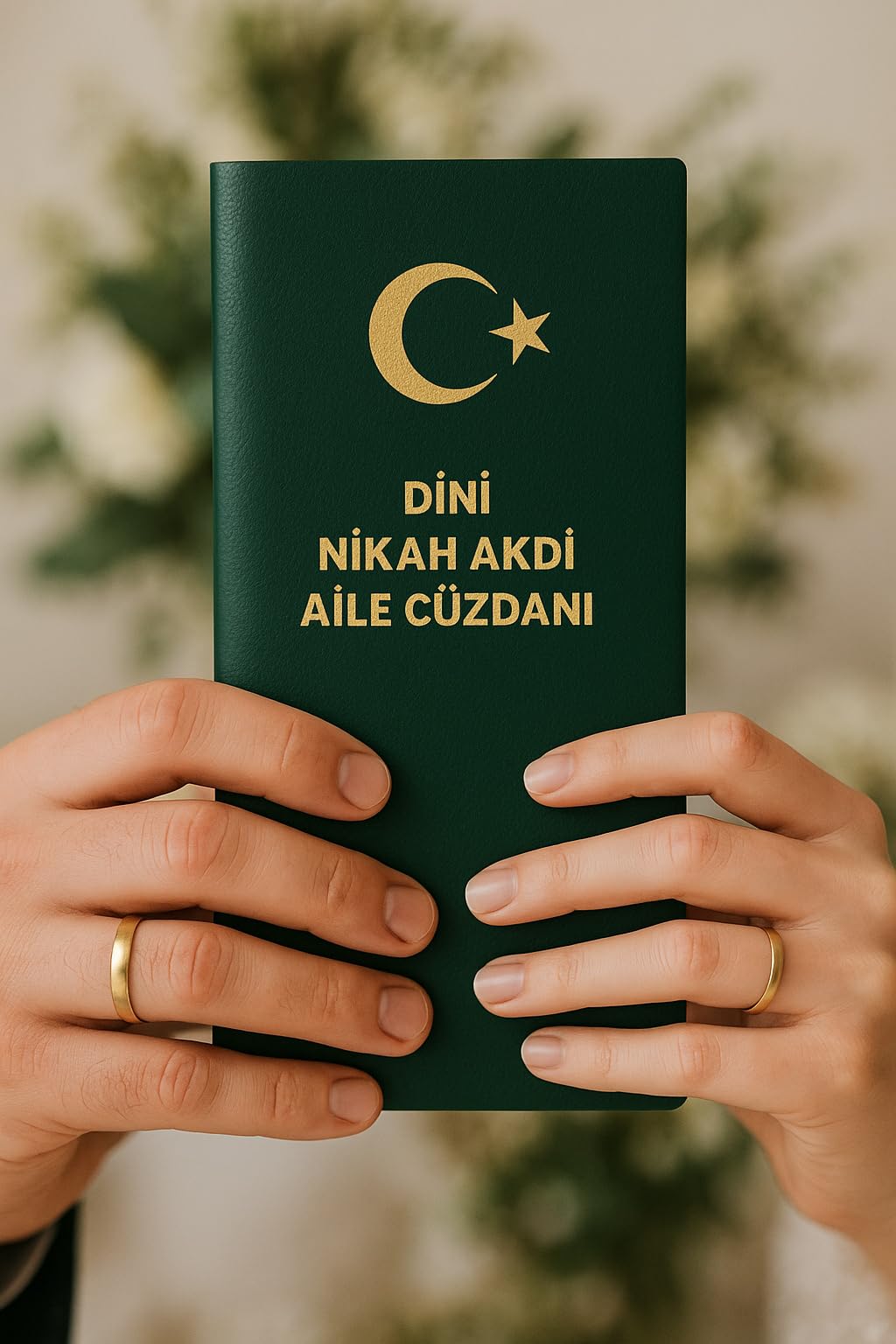 Dini Nikah Akdi Cüzdanı 16 Sayfa, Altın Varak Baskılı Aile Hatıra Cüzdanı Defteri (54 Farzlı)