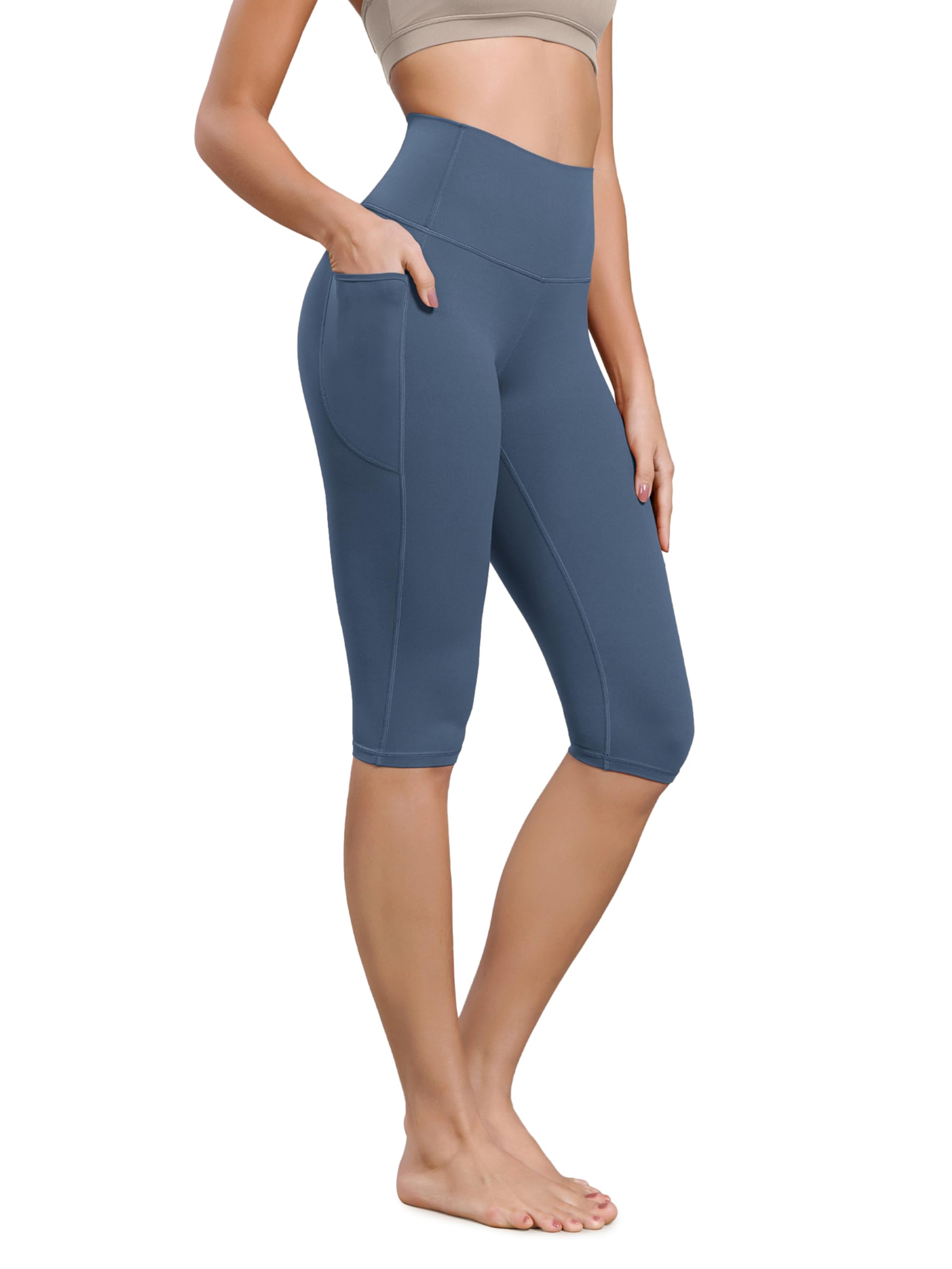 ODODOS Buttery Soft Lounge Yoga Capris with Pockets for Women 14 19 21 High Waist Capri Leggings