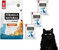Kit Com 3 Rações Fórmula Natural Fresh Meat Para Gatos Castrados Salmão Pacotes Premium de 500g Cada