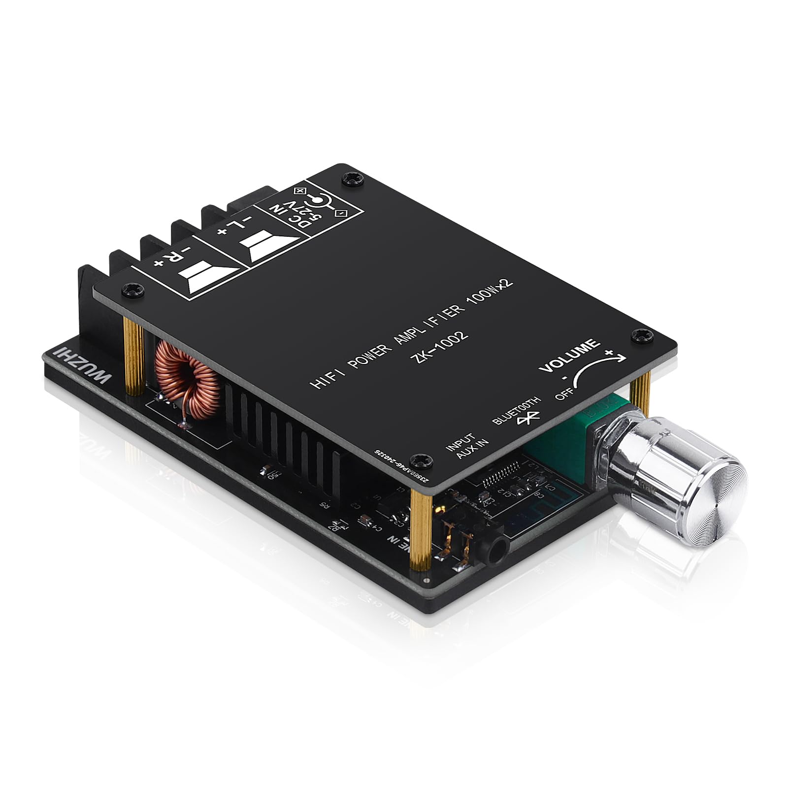 Amplificateur Bluetooth 5.0 2x100W - Carte Ampli Stéréo Avec Réglage Bass/treble - Alimentation 12-24V - ZK-1002MT