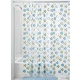 InterDesign Novelty EVA Shower Curtain, 72 x 72-Inch, Fishy, Blue/Green