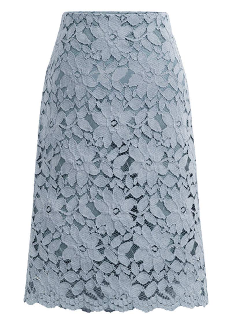 ebossy Womens Elegant Floral Lace Knee Length Pencil Skirt
