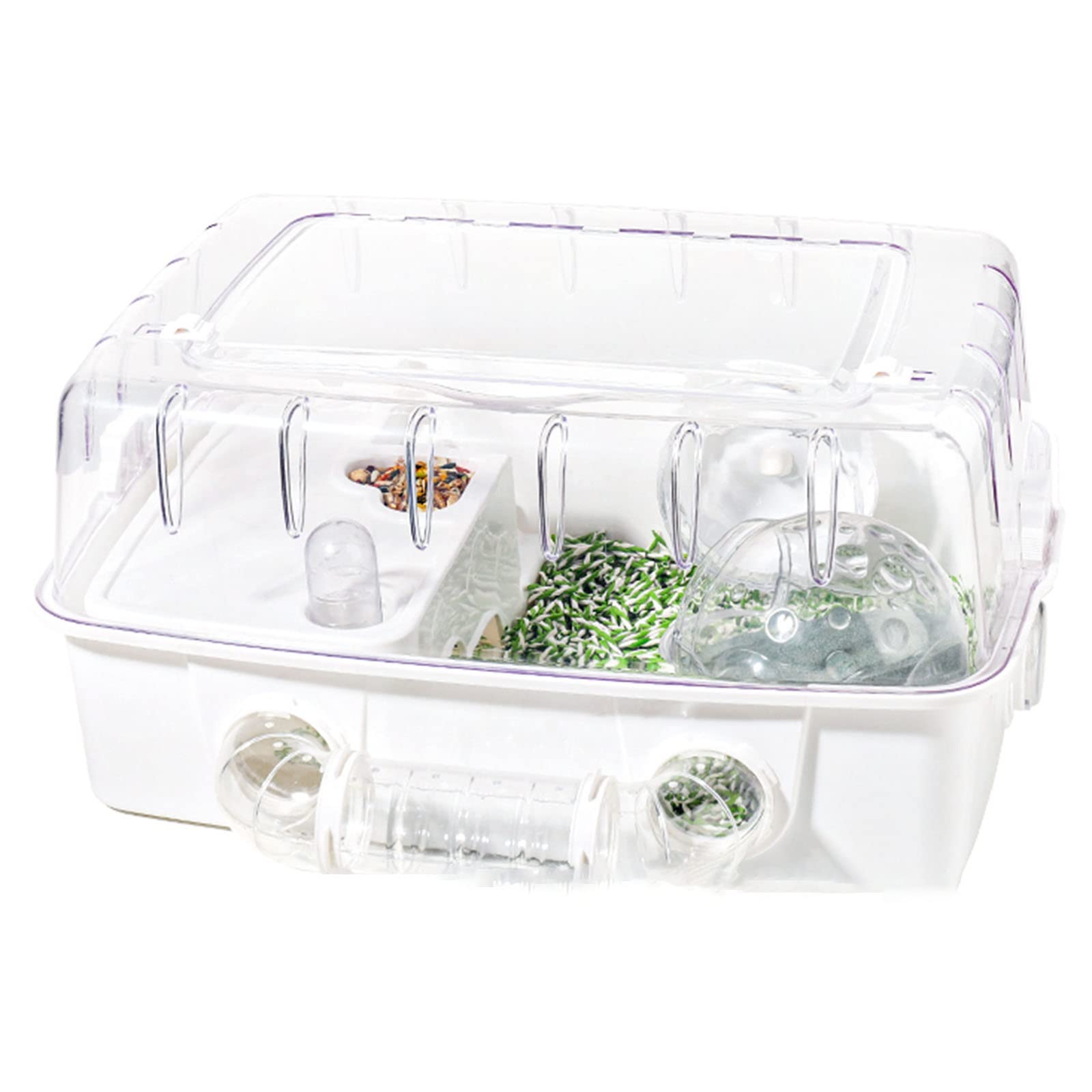 Jaulas grandes para hámster, jaulas para cobayas, hábitat de animales pequeños para hámster osito de peluche, jerbos, jaula de hámster de cristal completa, visibilidad clara de 360° para ratones hámst