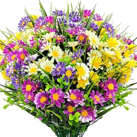 FOUSUKA Outdoor Artificial Daisy Flowers Cover