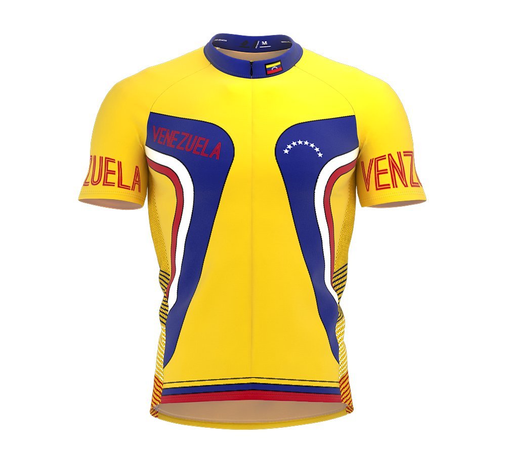 ScudoPro Venezuela Full Zipper Bike Short Sleeve Cycling Jersey for Men - Size XS Multicolored