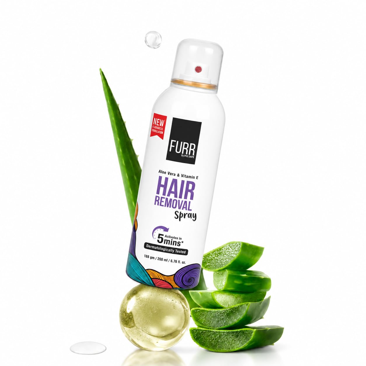 Furr Hair Removal Spray for Men And Women 200ml with Aloe Vera Extract and Vitamin E for Soft Skin | Painless Hair Removal in Just 8min for Chest, Hand, Leg, Underarm and Intimate Area-picture-27