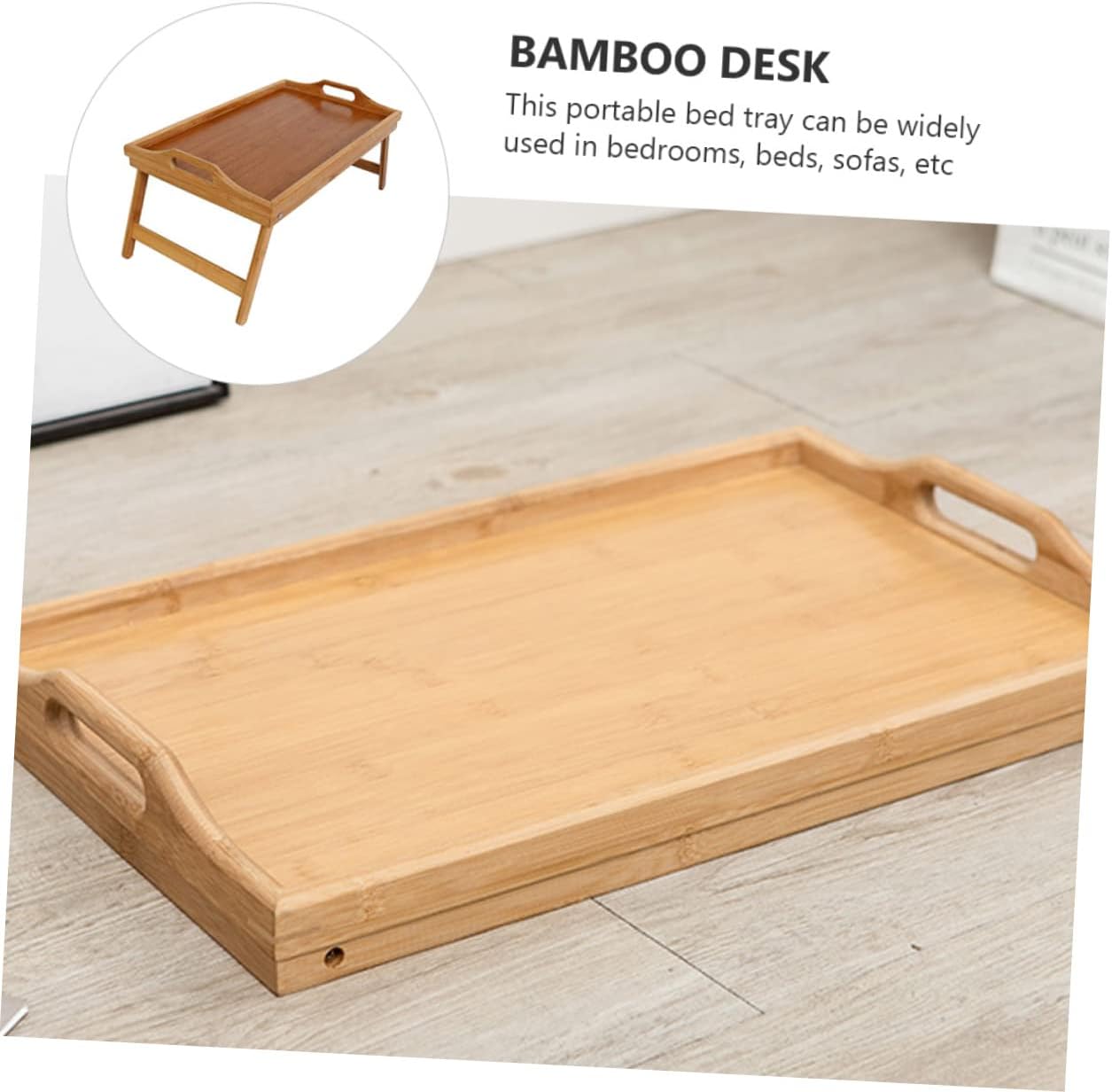 Multifunctional Foldable Bed Desk Portable Laptop Tray for Writing Eating and Working Bamboo Construction Compact Design for Home and Travel