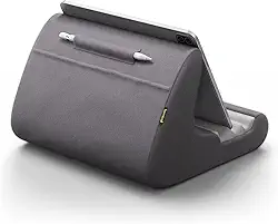 Lamicall Suporte de travesseiro para tablet – almofada macia para tablet, suporte de telefone com suporte para caneta stylus e bolso, para iPad Pro 12.9, Air, Mini, Kindle, Galaxy Tab e dispositivos