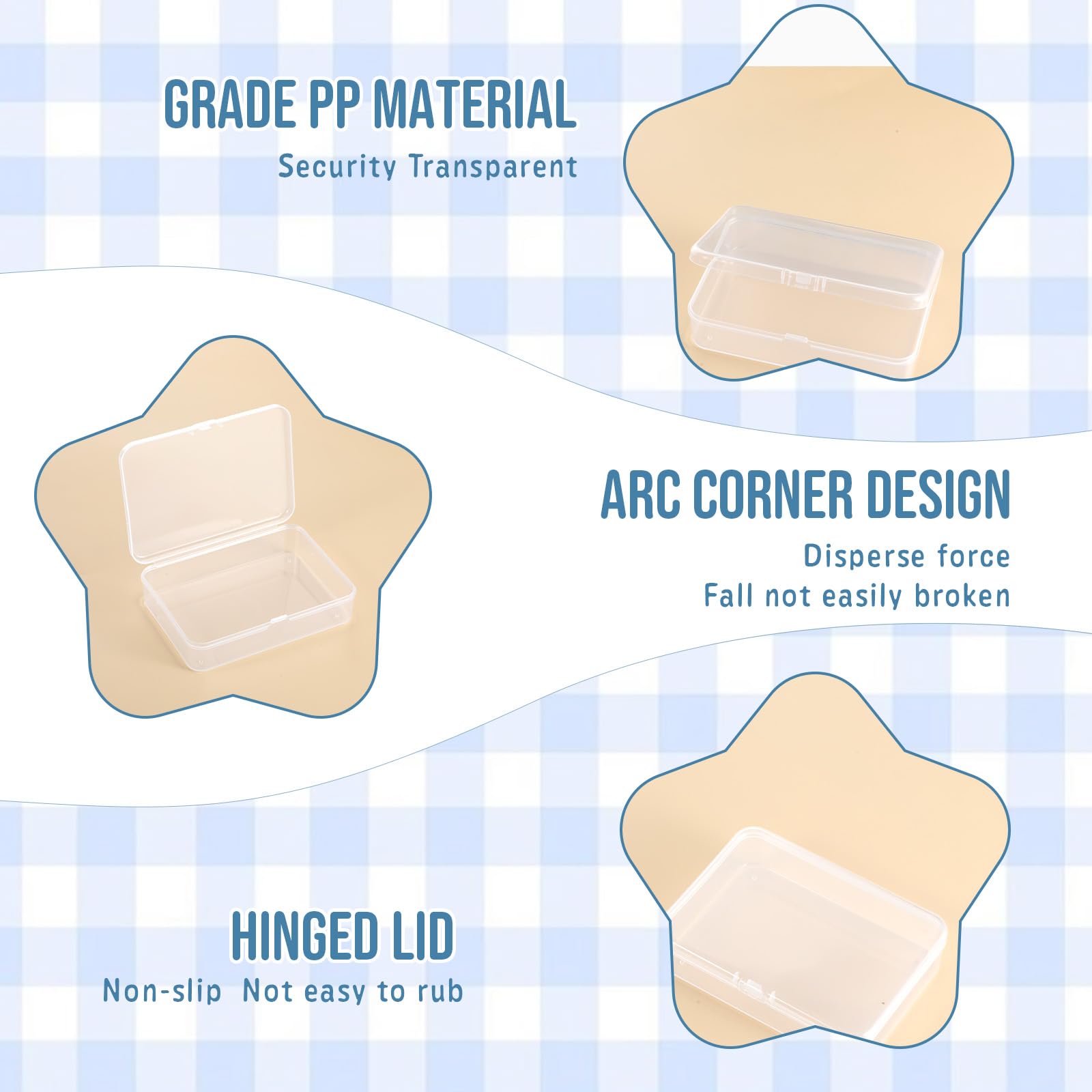 Lot 5 Boîtes De Rangement Transparentes – 10,5x7,5x2,5 Cm – PP Solide – étanche Poussière – Pour Cartes, Perles, Bijoux