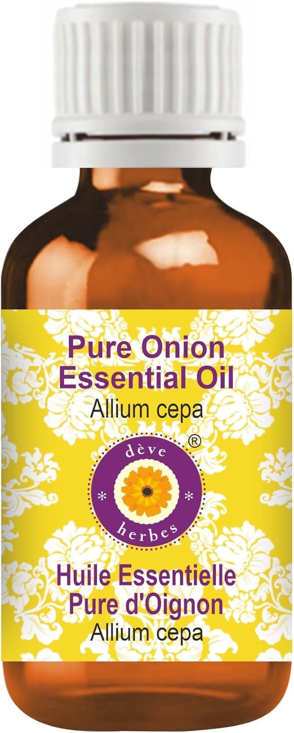 Onion Essential Oil (Allium cepa) Pure | Non-Sticky | Non-Greasy | Lightweight | Men & Women | All Skin Types | Steam Distilled 5ml (0.16 oz)