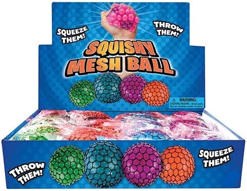 Bola de malla de neón para aliviar el estrés y relajarse, paquete de 3