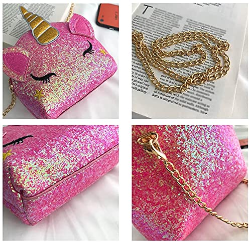 SovZovy Unicorno Borsa a Tracolla Glitter Ciondolo...