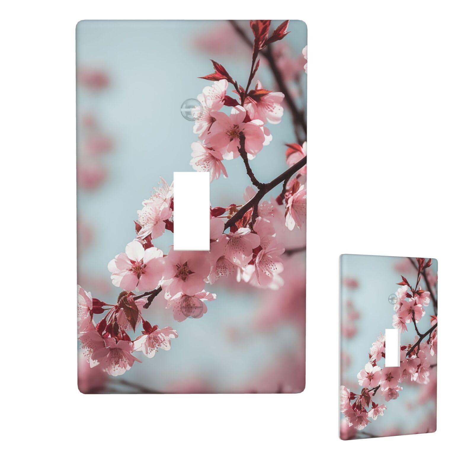 1 Gang Single Toggle Wall Plates, Unbreakable Decorative Light Switch Plate Covers Life Blossom Electrical Switchplate Cover Faceplate For Bathroom Kitchen Decor