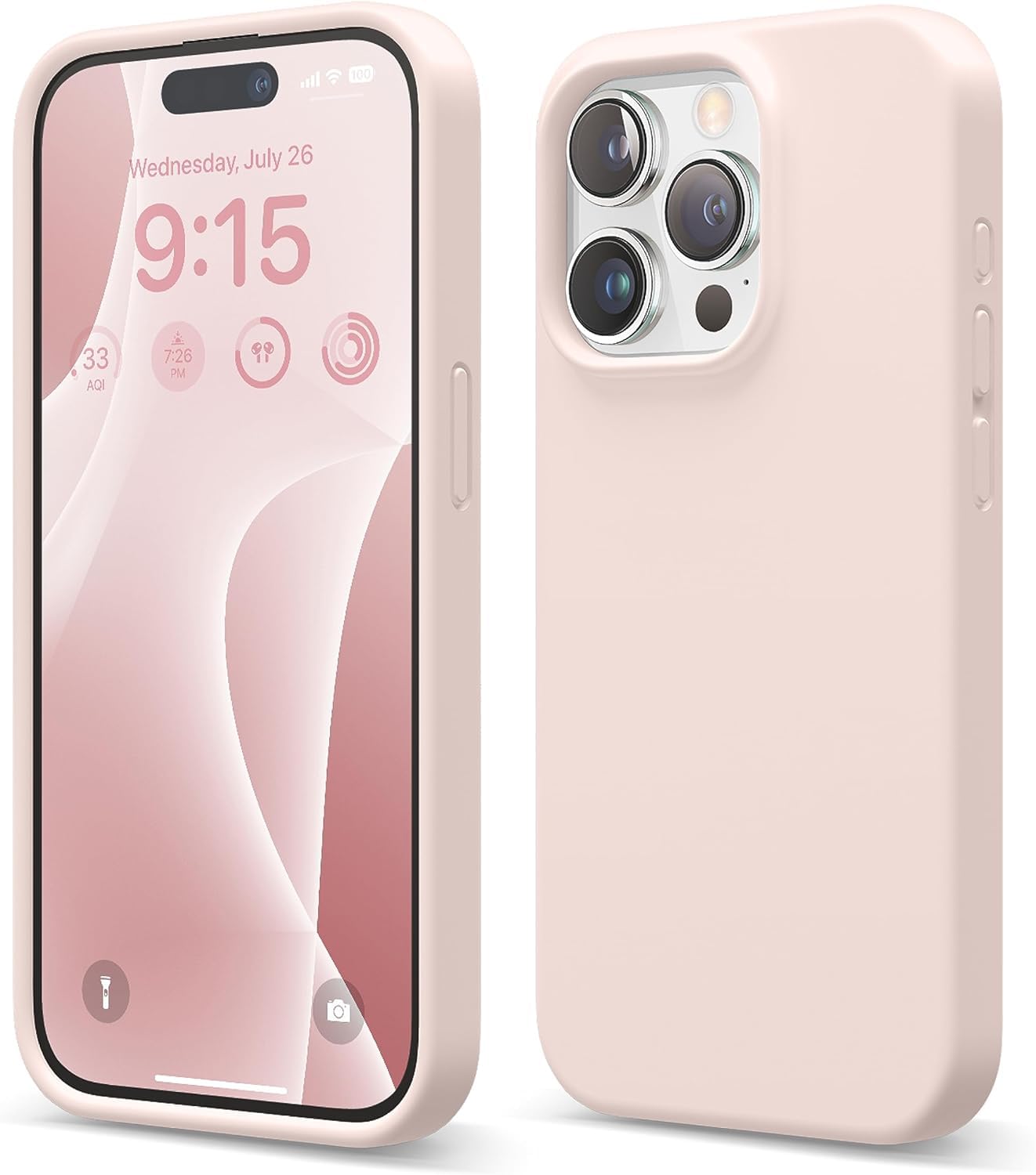 Soft Silicone Case Compatible with iPhone 16 pro | 16 Pro Max, Liquid Silicone Rubber, Soft Touch [3-Layer Shockproof Structure] Microfiber Lining Shockproof Back Cover (Pink, iPhone 16 Pro) iPhone 16 Pro Pink
