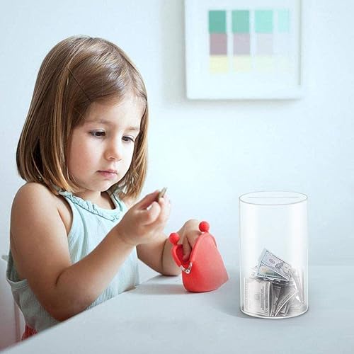 Miniatura 6 de Alcancía de acrílico transparente alcancía transparente para adultos y niños caja de dinero simple de gran capacidad tarro de ahorro de dinero