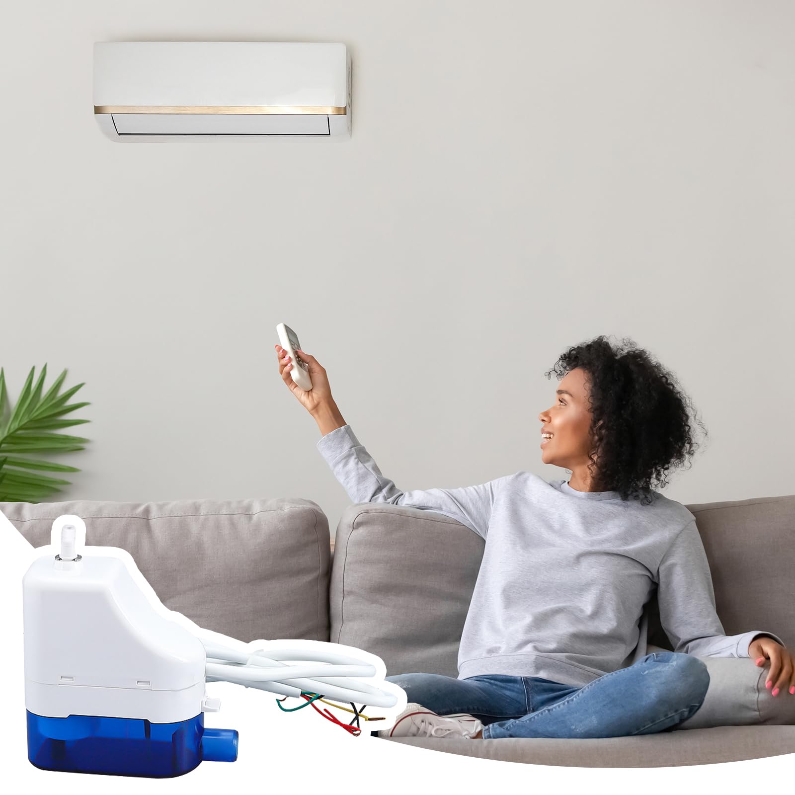 Bomba Condensados Automática Silent 19dB para Desague de Aire Acondicionado, 110-230V 50-60Hz, 24L/h, Compatible con HVAC