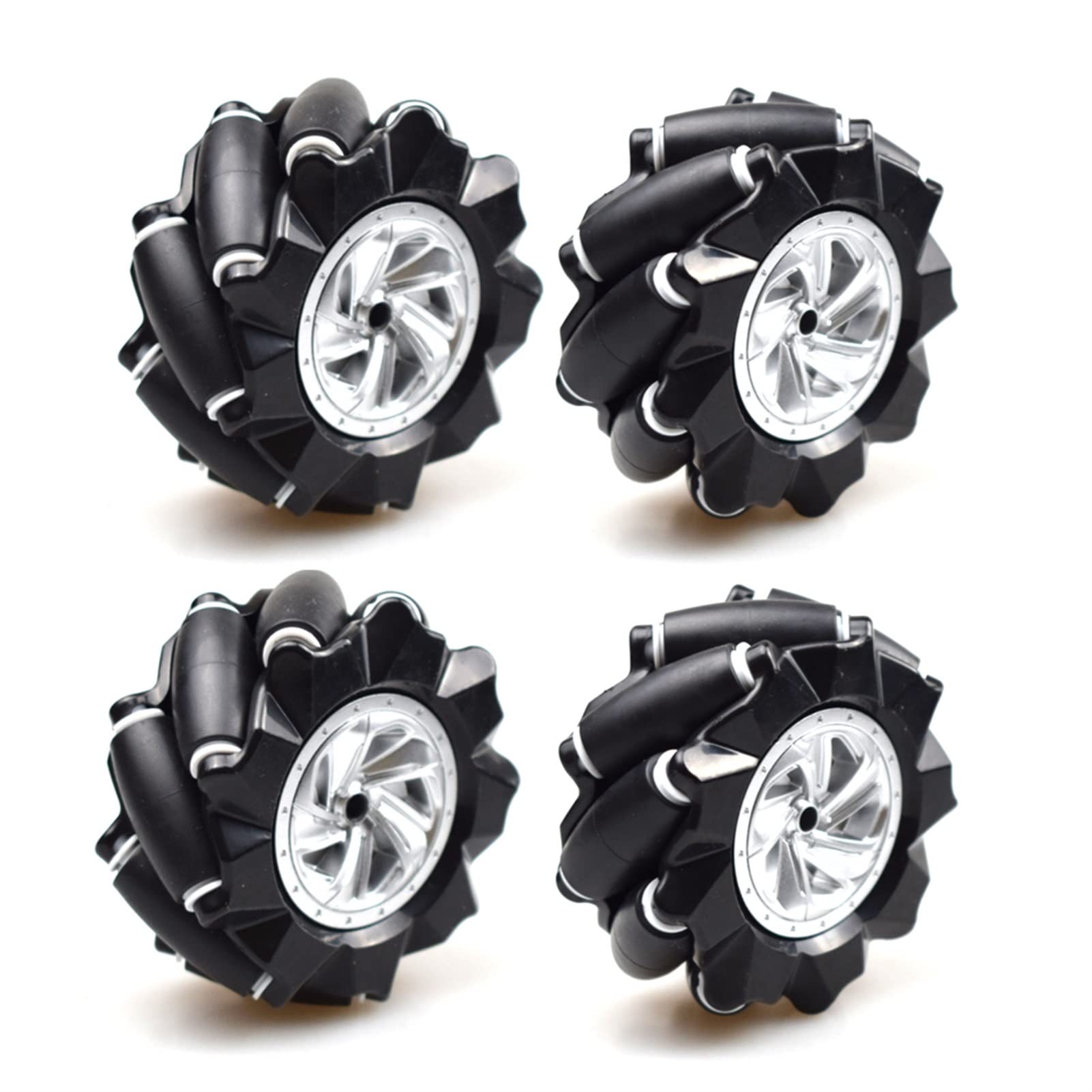 1. 0 kg. Duży ładunek 80mm wysokiej twardości Plastikowe Mekanum Omni-Directional Smart Robot Samochód z piastami 6mm pasuje do Arduino RobotCup Koło Mecanum (Size : Wheel no hubs)