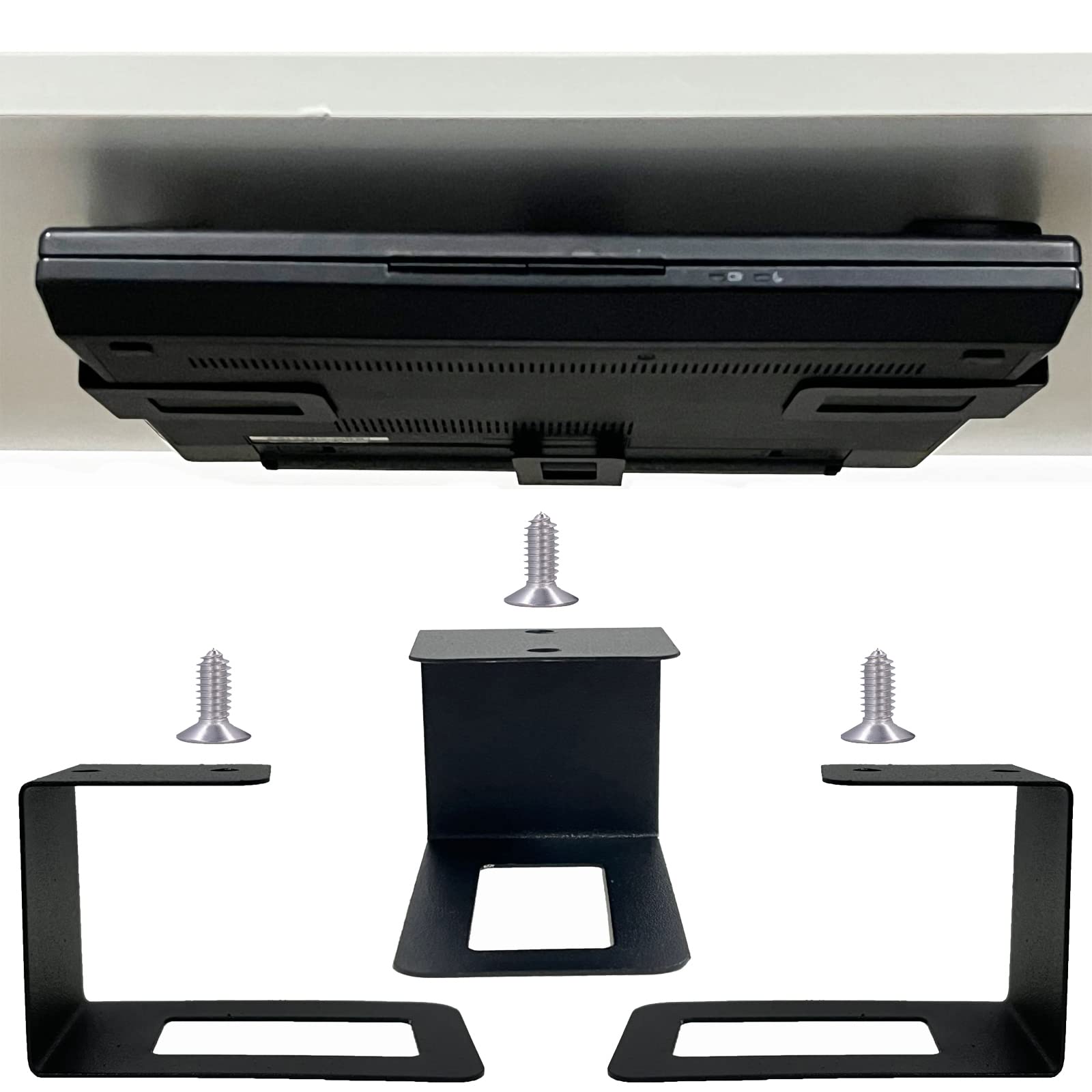 Supporto Universale Per Computer Portatile Da Sotto Il Tavolo, Con Adesivo 3M E Viti, Per MacBook, Router, Modem, Switch Di Rete, Bianco - 2