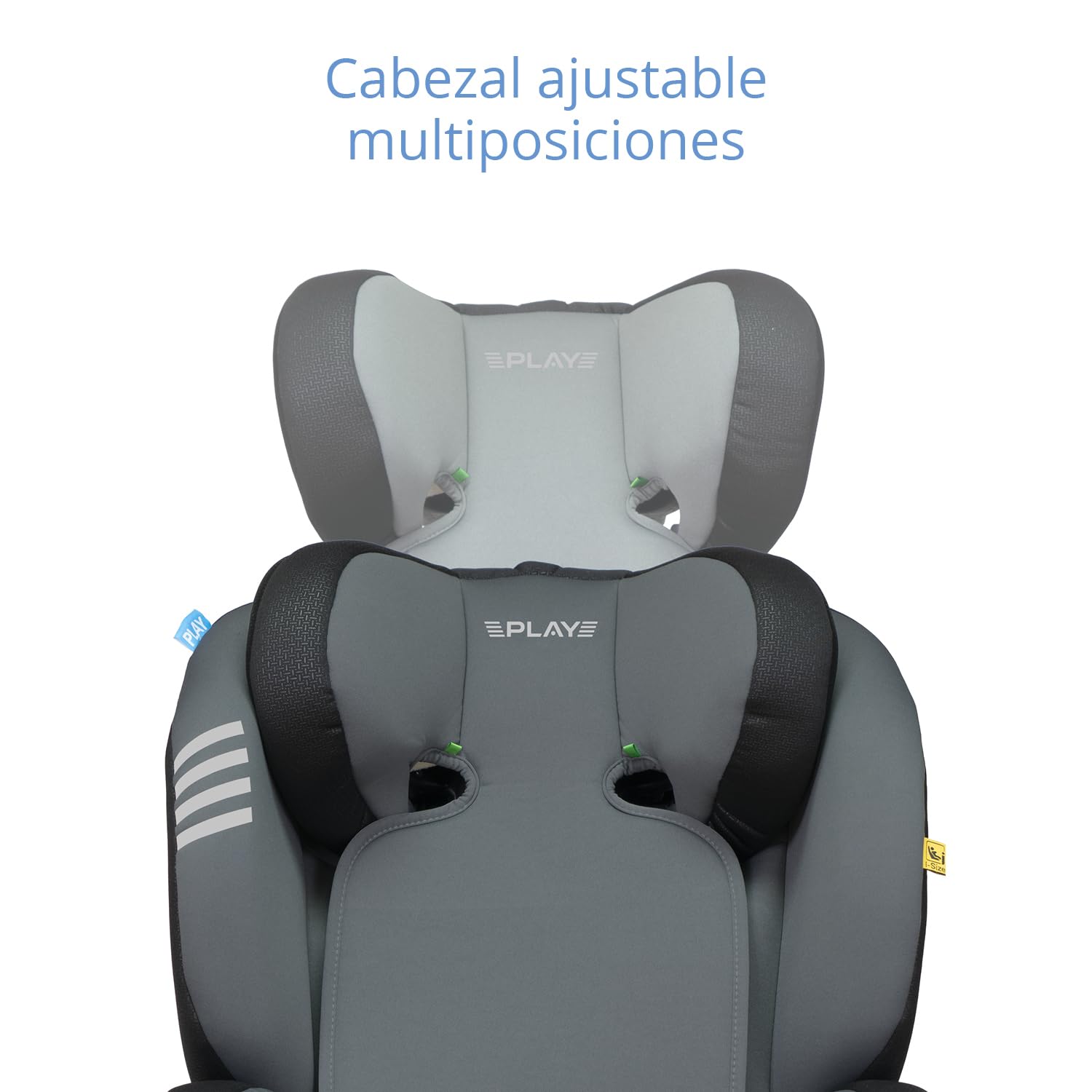Play Belt Two I-Size. Silla de coche para niño de 3 a12 años (100-150 cm), instalación universal con cinturon, color gris