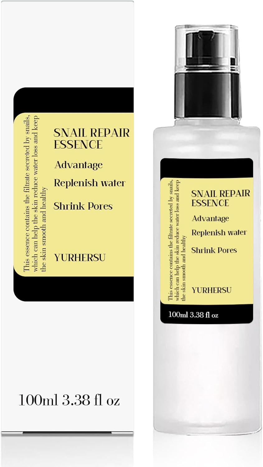 Snail Mucin Power Essence Gezichtsserum, hyaluronzuur-serum, slakkencollageen-serum, anti-aging serum, huidherstelserum, natuurlijk hydraterend voor alle huidtypes, 100 ml