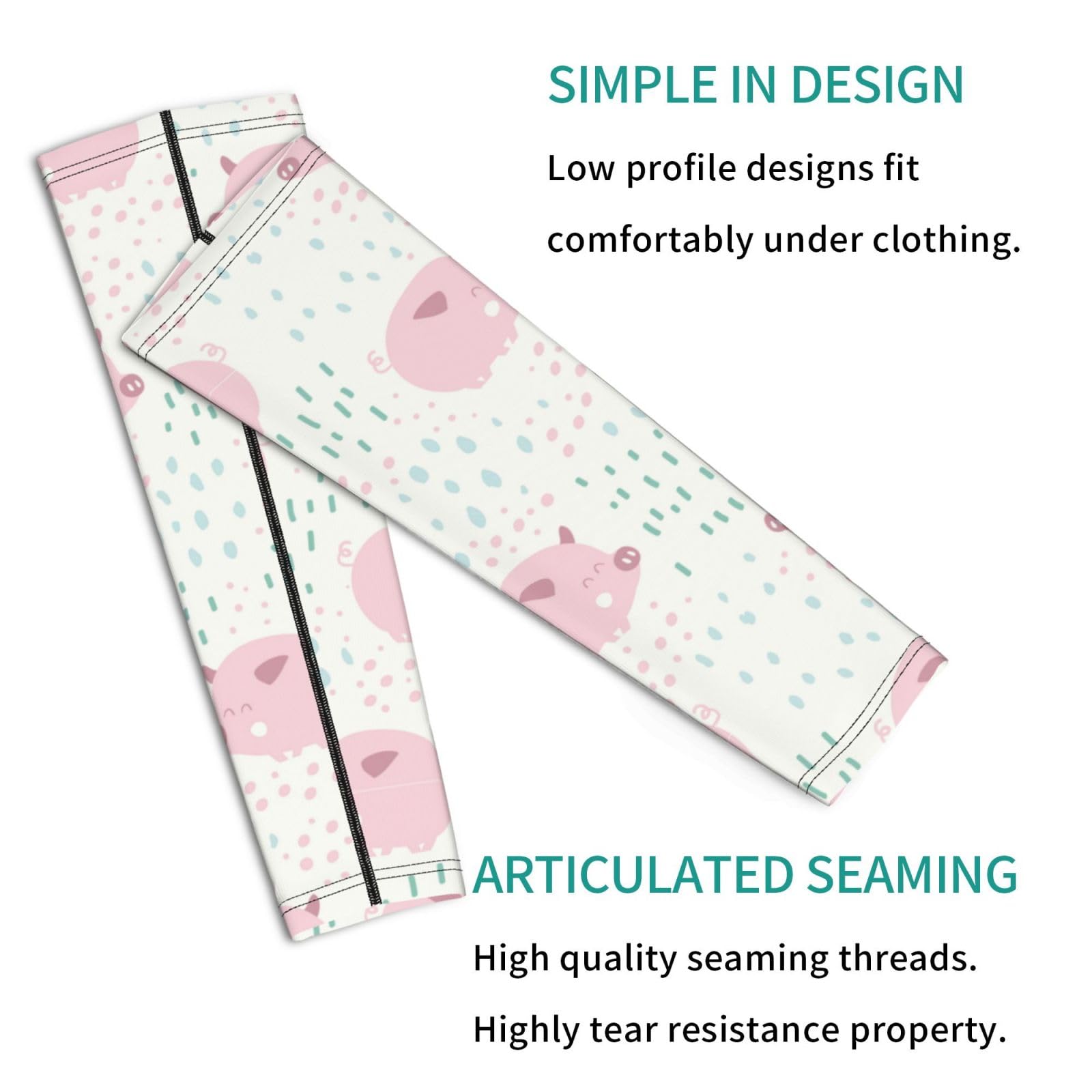 Salelf Cute Pigs Arm Sleeves Cooling UV Sun Protection Sports Compression Sleeves for Men Women Golf Basketball Arm Sleeves