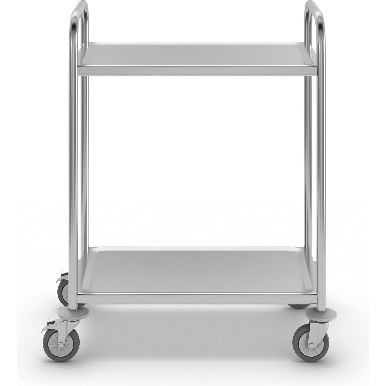 eurokraft | Edelstahl-Servierwagen | 2 Etagen | LxBxH 705 x 405 x 940 mm